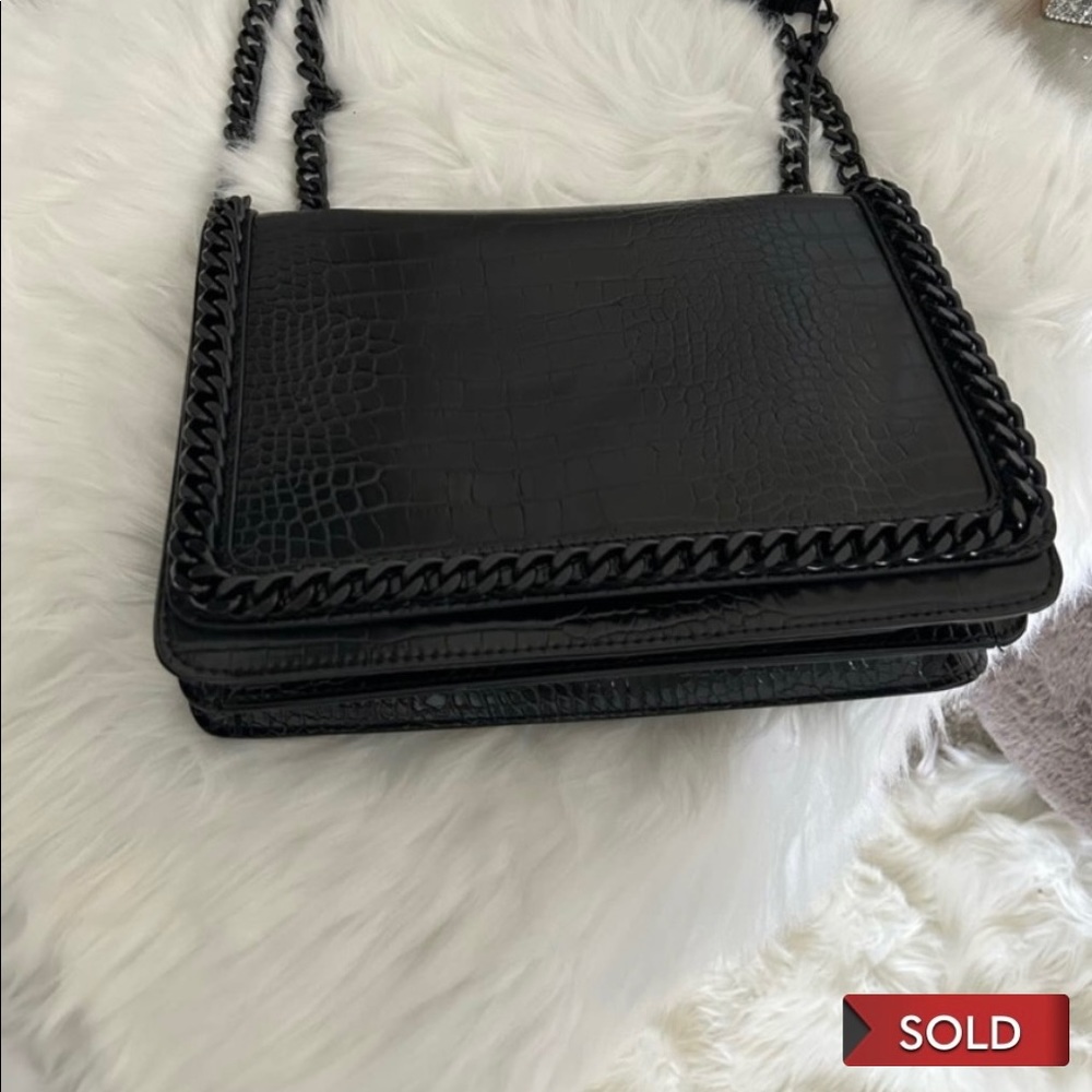 Black Aldo Crocodile Bag